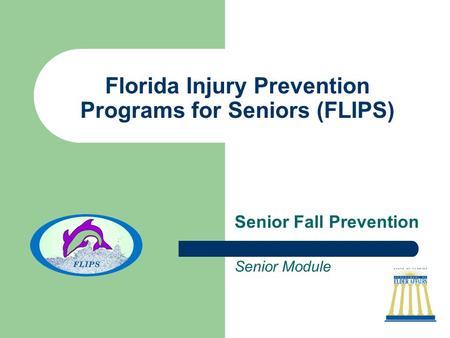 Florida Injury Prevention Programs for Seniors (FLIPS) Senior Fall Prevention Senior Module.