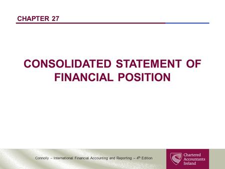 CONSOLIDATED STATEMENT OF FINANCIAL POSITION