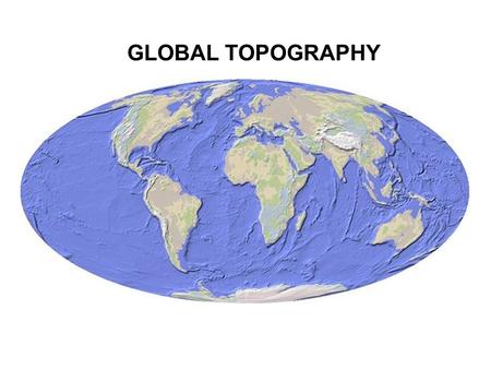 GLOBAL TOPOGRAPHY. CONTINENTAL & OCEANIC LITHOSPHERE.