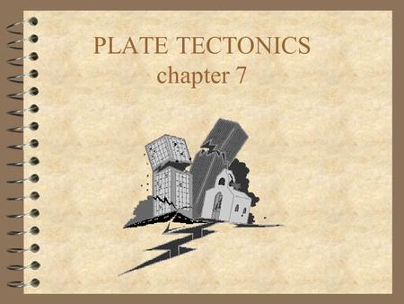 PLATE TECTONICS chapter 7 Interior of Earth 4 Core –Inner Solid Fe; under pressure –Outer Liquid Fe 4 Mantle –Solid; plastic 4 Crust –Solid; brittle.