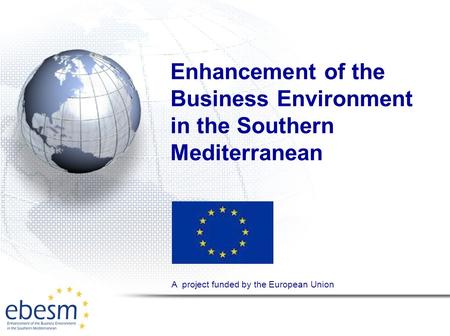 Enhancement of the Business Environment in the Southern Mediterranean A project funded by the European Union.
