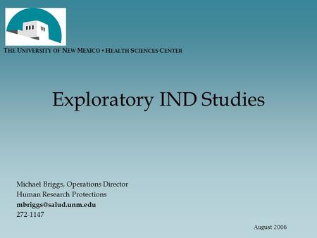 Exploratory IND Studies