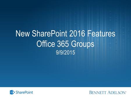 New SharePoint 2016 Features