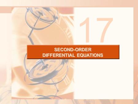 SECOND-ORDER DIFFERENTIAL EQUATIONS 17. 17.4 Series Solutions SECOND-ORDER DIFFERENTIAL EQUATIONS In this section, we will learn how to solve: Certain.