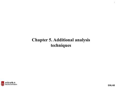 EMLAB 1 Chapter 5. Additional analysis techniques.