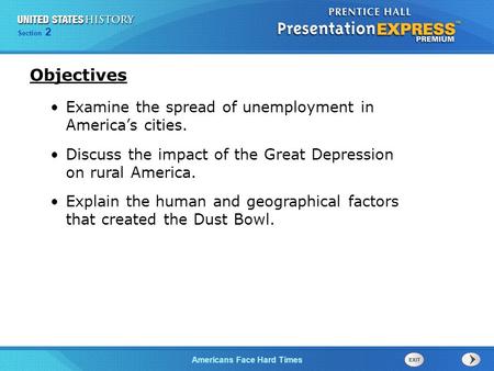 Objectives Examine the spread of unemployment in America’s cities.