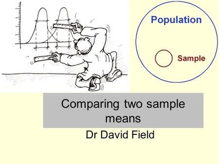 Comparing two sample means Dr David Field. Comparing two samples Researchers often begin with a hypothesis that two sample means will be different from.