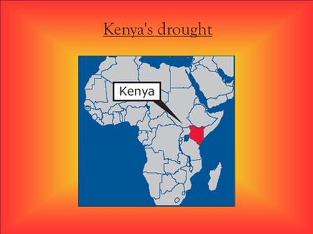 Kenya's drought. ¤ Summary ¤ * Kenya before the drought. * Consequences of the drought on the: - Animals and humans fight to survive - Lake Naivasha.