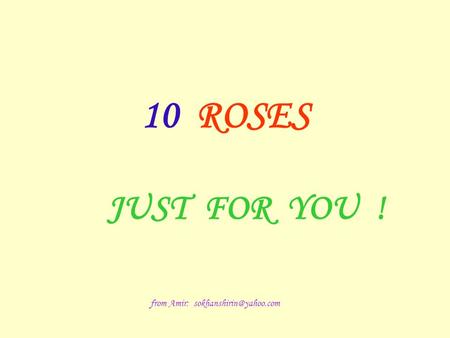 10 ROSES JUST FOR YOU ! from Amir: