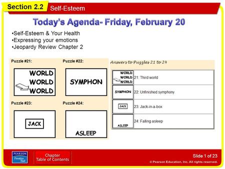 Today’s Agenda- Friday, February 20