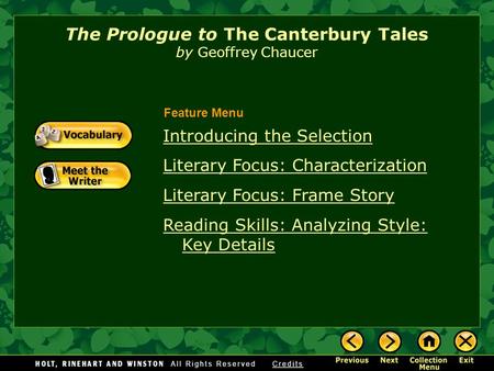 The Prologue to The Canterbury Tales by Geoffrey Chaucer