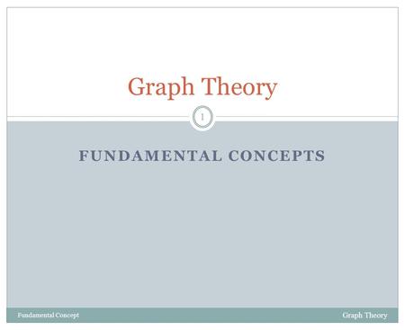 Graph Theory Fundamental concepts Fundamental Concept Graph Theory.