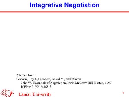 Integrative Negotiation