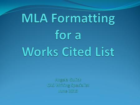 Definition of a Works Cited List