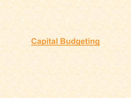 Capital Budgeting. Definition Capital budgeting is the planning process used to determine whether a firm's long term investments such as new machinery,
