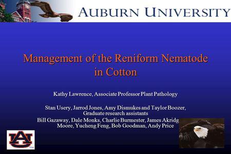 Management of the Reniform Nematode in Cotton