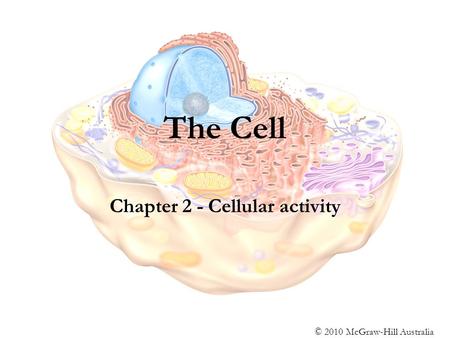 © 2010 McGraw-Hill Australia The Cell Chapter 2 - Cellular activity.