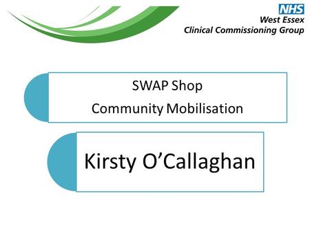 SWAP Shop Community Mobilisation Kirsty O’Callaghan.