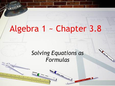 Solving Equations as Formulas