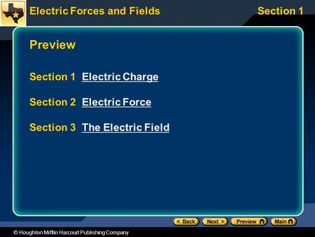 Preview Section 1 Electric Charge Section 2 Electric Force