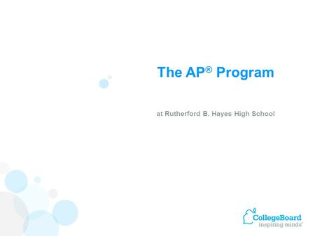 The AP ® Program at Rutherford B. Hayes High School.