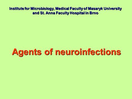 Agents of neuroinfections