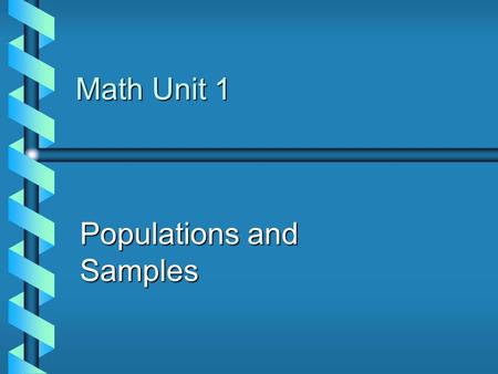 Math Unit 1 Populations and Samples. Vocabulary You Need To Know b Survey b variable b value b numerical variable b categorical variable b data b mode.