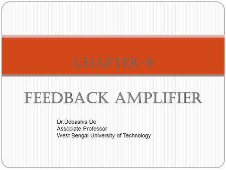 Chapter-9 Feedback Amplifier