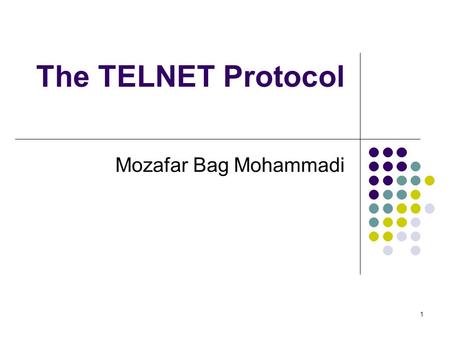 The TELNET Protocol Mozafar Bag Mohammadi.