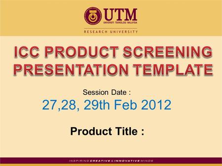 Product Title : Session Date : 27,28, 29th Feb 2012.