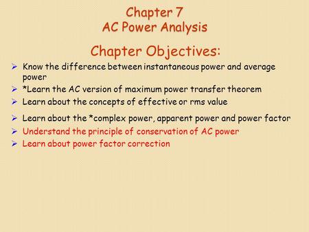 Chapter 7 AC Power Analysis