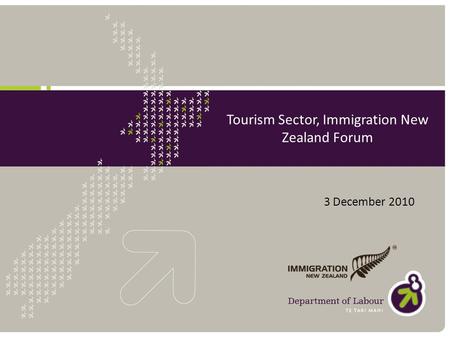Tourism Sector, Immigration New Zealand Forum 3 December 2010.