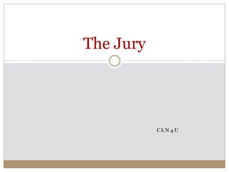 CLN4U The Jury. People who are charged with a certain serious indictable offence have the option of trial before a judge and jury. In a jury trial, findings.