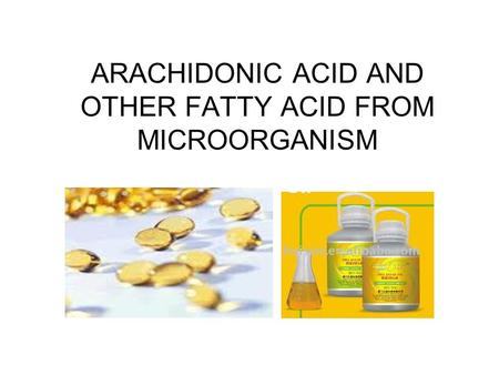 ARACHIDONIC ACID AND OTHER FATTY ACID FROM MICROORGANISM.