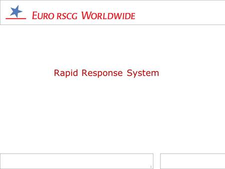 1 Rapid Response System. 2 _Developed to notify account teams when the client was not happy with one or more service areas, such as cost management or.