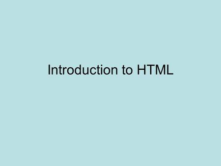 Introduction to HTML. What is HTML? Hyper Text Markup Language (HTML) is a language for describing web pages. HTML is not a programming language, it is.