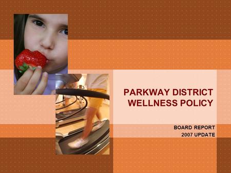 PARKWAY DISTRICT WELLNESS POLICY BOARD REPORT 2007 UPDATE.