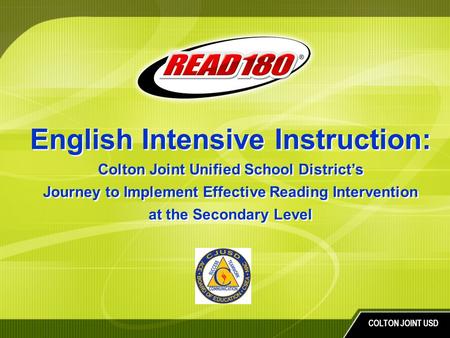 English Intensive Instruction: