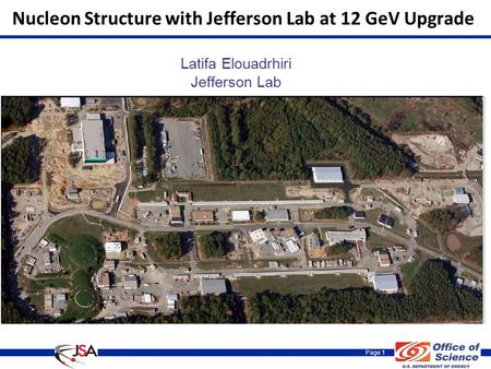 Page 1 Nucleon Structure with Jefferson Lab at 12 GeV Upgrade Latifa Elouadrhiri Jefferson Lab.