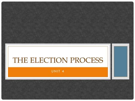 The Election Process Unit 4.