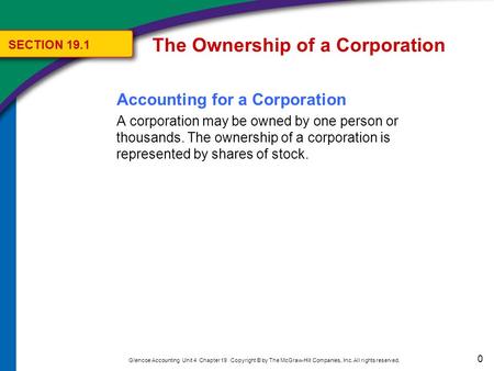 The Ownership of a Corporation