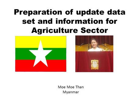 Preparation of update data set and information for Agriculture Sector Moe Moe Than Myanmar.