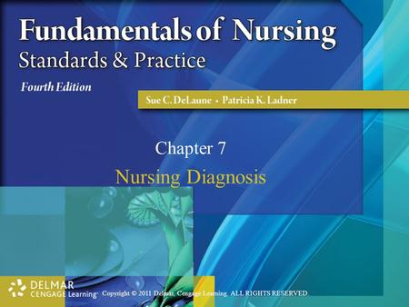 Copyright © 2011 Delmar, Cengage Learning. ALL RIGHTS RESERVED. Chapter 7 Nursing Diagnosis.