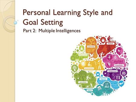 Personal Learning Style and Goal Setting Part 2: Multiple Intelligences.