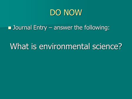 environmental science ppt presentation download