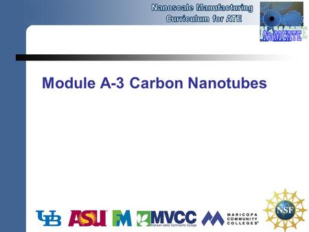Module A-3 Carbon Nanotubes. Space Elevators First elevator: 20 ton capa city (13 ton payload) Constructed with existing or near-term technology.