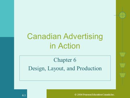 © 2006 Pearson Education Canada Inc. 6.1 Canadian Advertising in Action Chapter 6 Design, Layout, and Production.