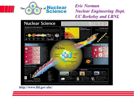 1 Eric Norman Nuclear Engineering Dept. UC Berkeley and LBNL