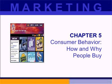 CHAPTER 5 Consumer Behavior: How and Why People Buy M A R K E T I N G.