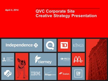 QVC Corporate Site Creative Strategy Presentation April 4, 2014 1.